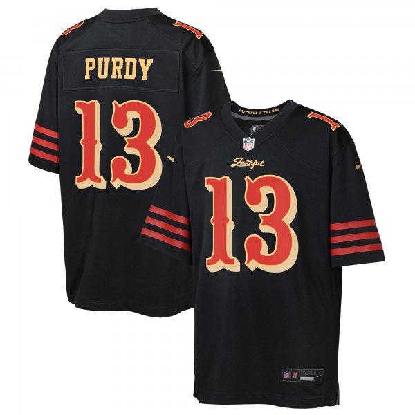 Youth #13 Brock Purdy San Francisco 49ers Nike 2025 Rivalries Collection Game Black Jersey