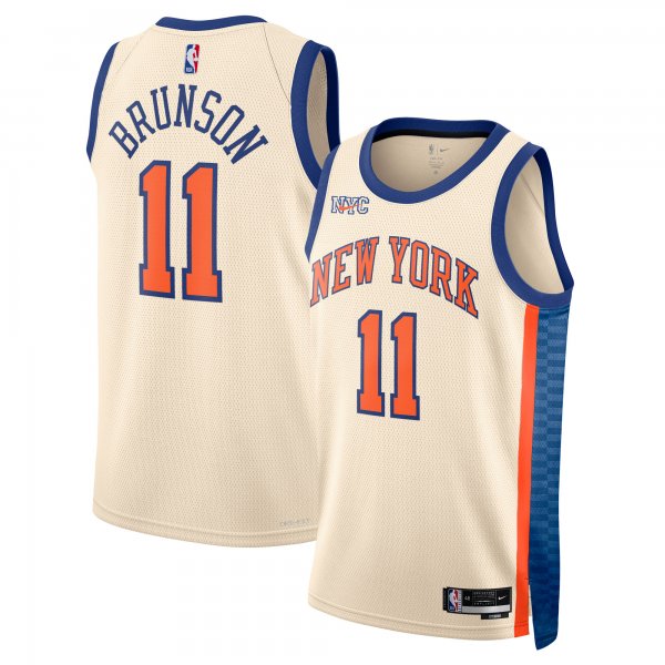 Men's Unisex New York Knicks #11 Jalen Brunson Nike Cream 2025/26 Swingman City Edition Jersey