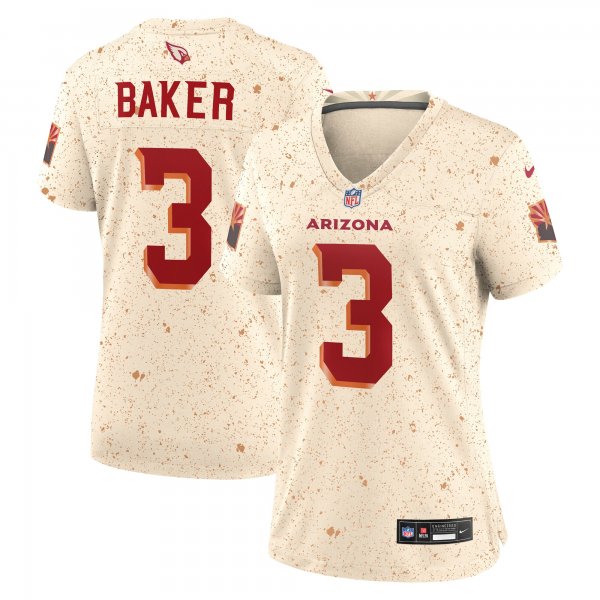 Women's #3 Budda Baker Arizona Cardinals Nike 2025 Rivalries Collection Game Natural Jersey