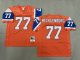 Men's Denver Broncos #77 Karl Mecklenburg Orange Mitchell & Ness Jersey