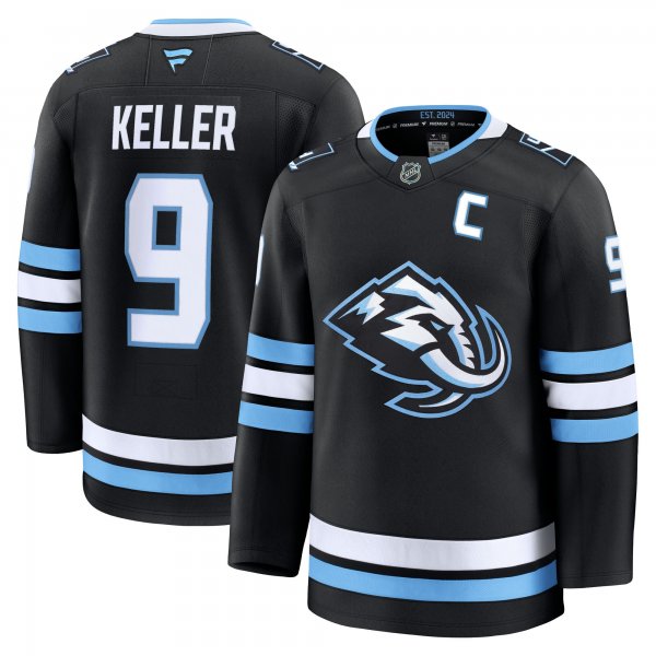 Men's Utah Mammoth #9 Clayton Keller Black Home Premium Player Jersey