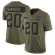 Men's #20 Barry Sanders Detroit Lions Nike 2025 Salute to Service Retired Limited Olive Jersey