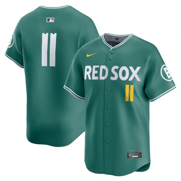 Men's Boston Red Sox #11 Rafael Devers Nike Green 2025 City Connect Player Jersey