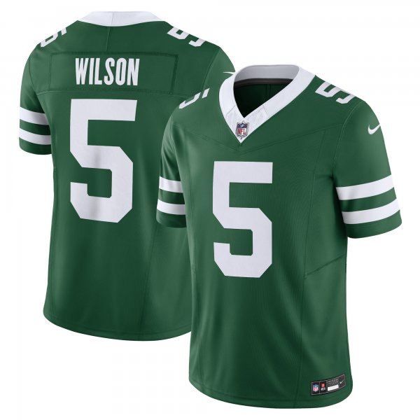Men's New York Jets #5 Garrett Wilson Nike Legacy Green Vapor F.U.S.E. Limited Jersey