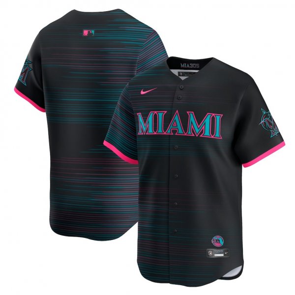 Men's Miami Marlins Nike Black 2025 City Connect Jersey