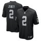 Men's #2 Ashton Jeanty Las Vegas Raiders Nike 2025 NFL Draft First Round Pick Game Black Jersey