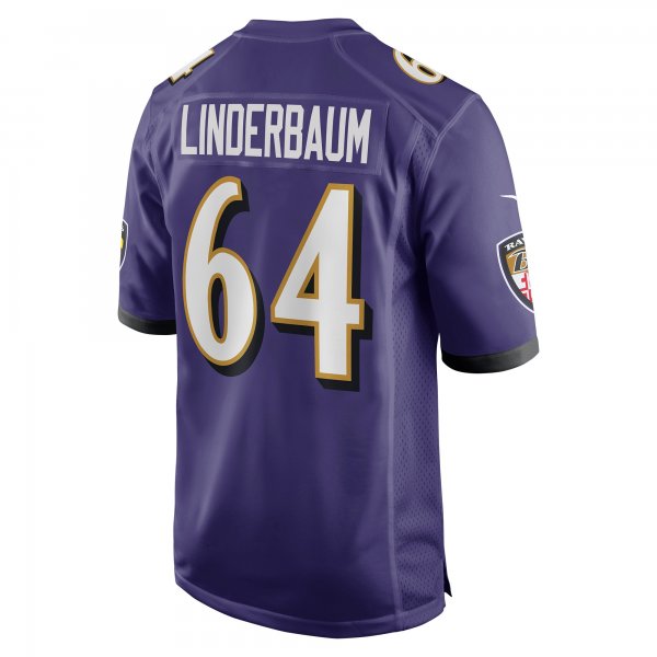 Men's Baltimore Ravens Tyler Linderbaum Nike Purple Player Game Jersey