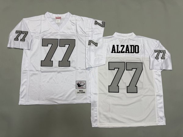 Men's Las Vegas Raiders #77 Lyle Alzado White Mitchell & Ness Jersey