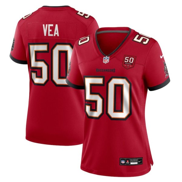 Women's Tampa Bay Buccaneers #50 Vita Vea Nike Red 50th Anniversary Game Jersey