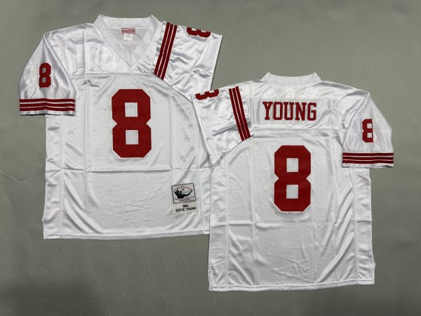 Men's #8 Steve Young San Francisco 49ers White Jersey