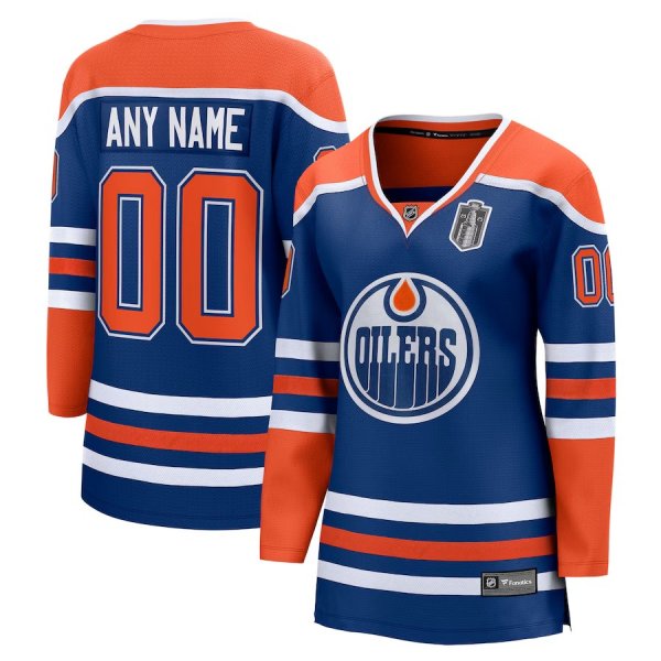 Women's Edmonton Oilers Fanatics 2025 Stanley Cup Final Home Breakaway Custom Royal Jersey