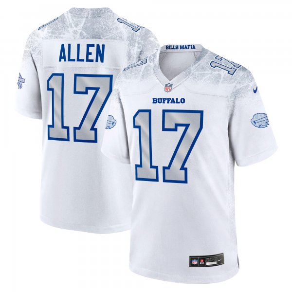 Men's #17 Josh Allen Buffalo Bills Nike 2025 Rivalries Collection Game White Jersey