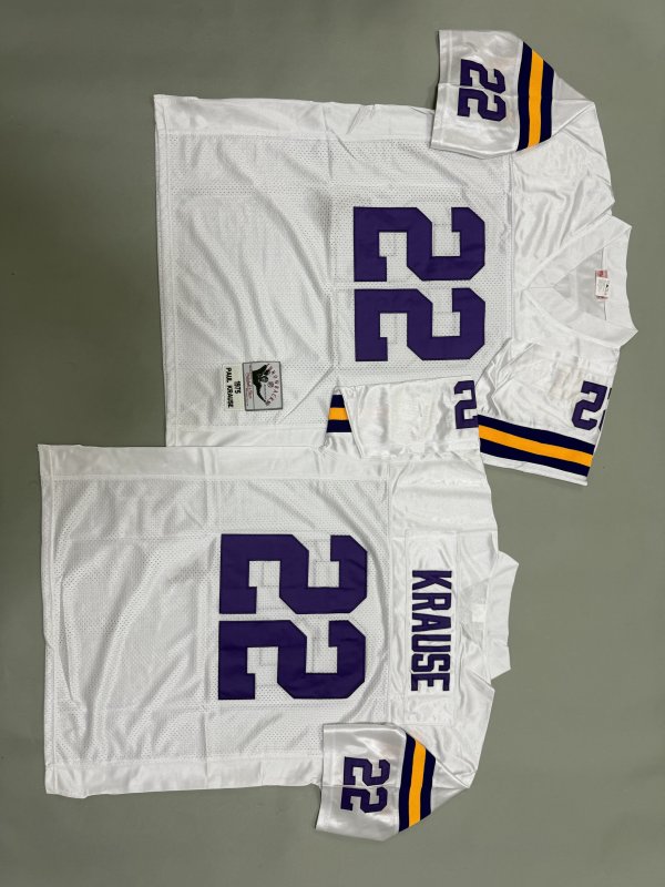 Men's #22 Paul Krause White Minnesota Vikings Jersey