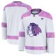 Men's Chicago Blackhawks Fanatics White 2024 Hockey Fights Cancer Practice Jersey
