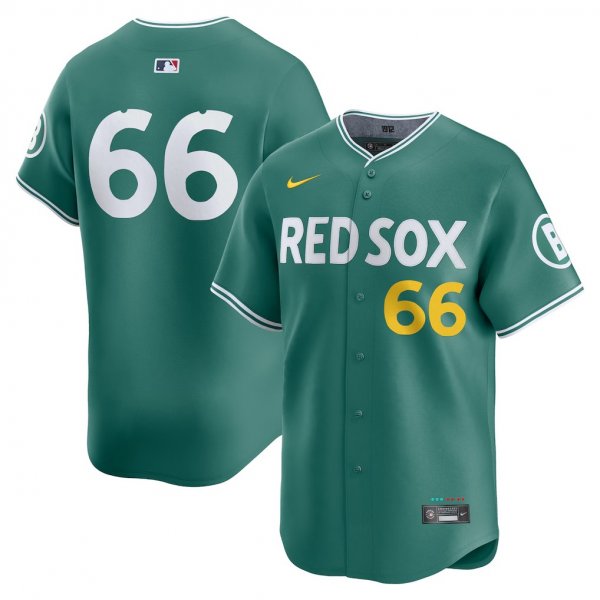 Men's Boston Red Sox #66 Brayan Bello Nike Green 2025 City Connect Player Jersey