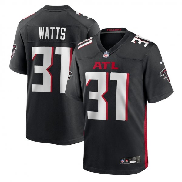 Men's Atlanta Falcons #37 Xavier Watts Nike Black Team Game Jersey