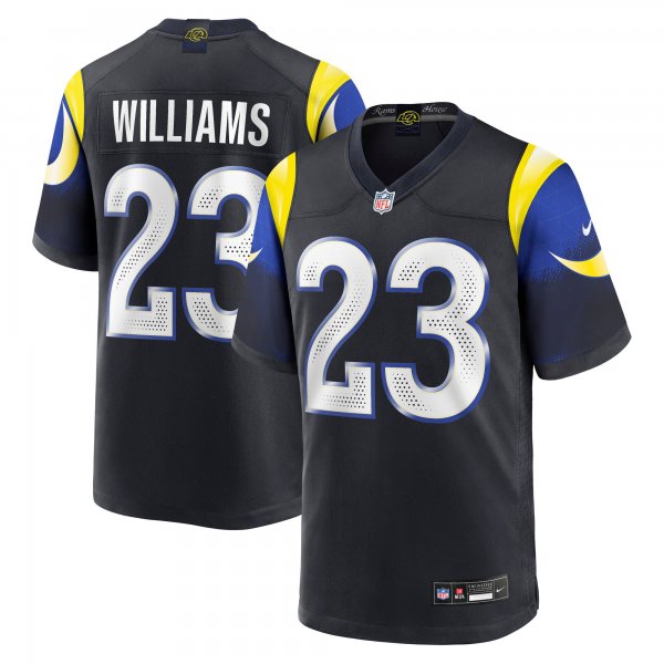 Men's #23 Kyren Williams Los Angeles Rams Nike 2025 Rivalries Collection Game Midnight Blue Jersey