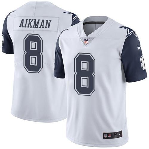 Nike Dallas Cowboys #8 Troy Aikman White Youth Stitched NFL Limited New Color Rush Jersey