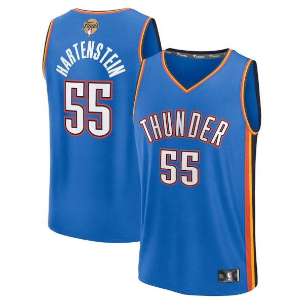 Youth Oklahoma City Thunder #55 Isaiah Hartenstein Fanatics Blue 2025 NBA Finals Fast Break Player Icon Edition Jersey