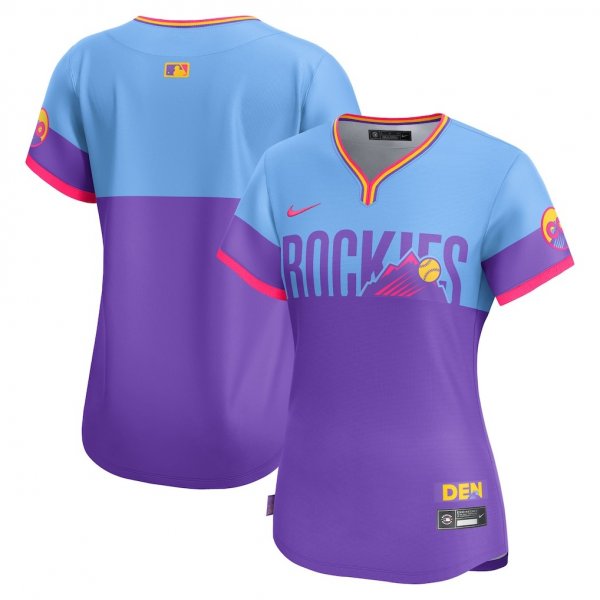 Women's Colorado Rockies Nike 2025 City Connect Limited Purple/Light Blue Jersey