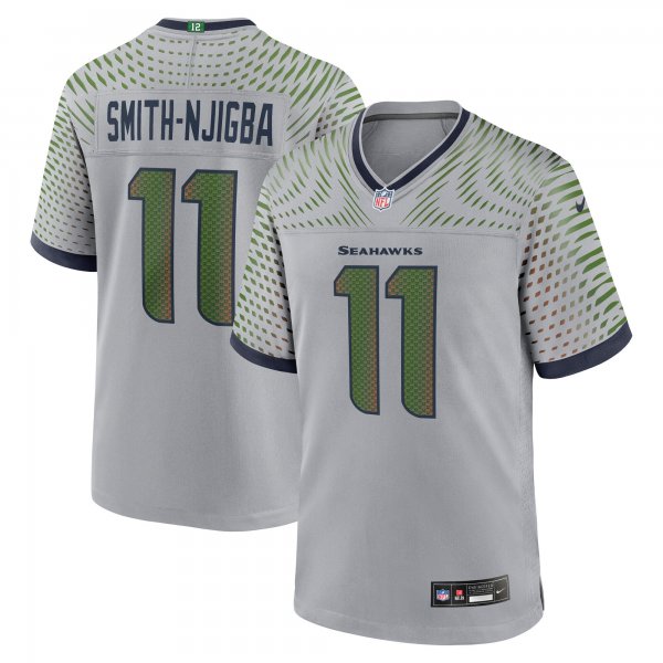 Men's #11 Jaxon Smith-Njigba Seattle Seahawks Nike 2025 Rivalries Collection Game Wolf Gray Jersey