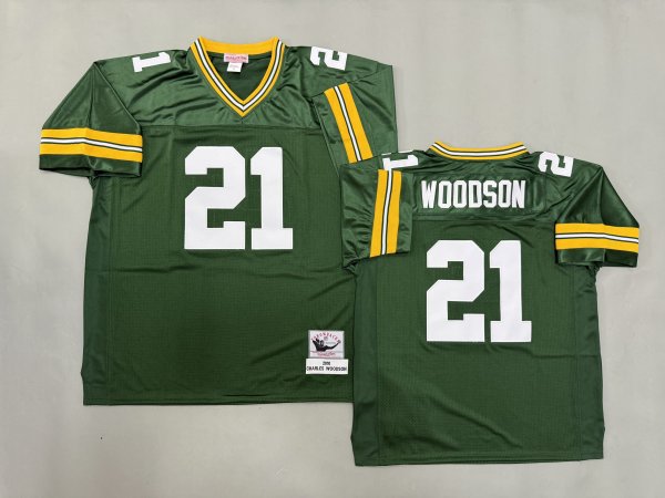 Men's New York Jets #21 Rod Woodson Green Jersey