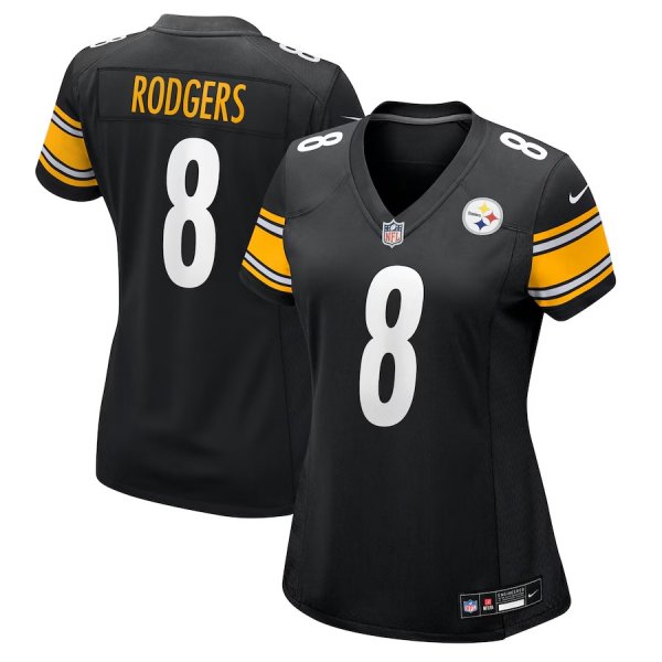 Women's Pittsburgh Steelers #8 Aaron Rodgers Nike Black Game Jersey