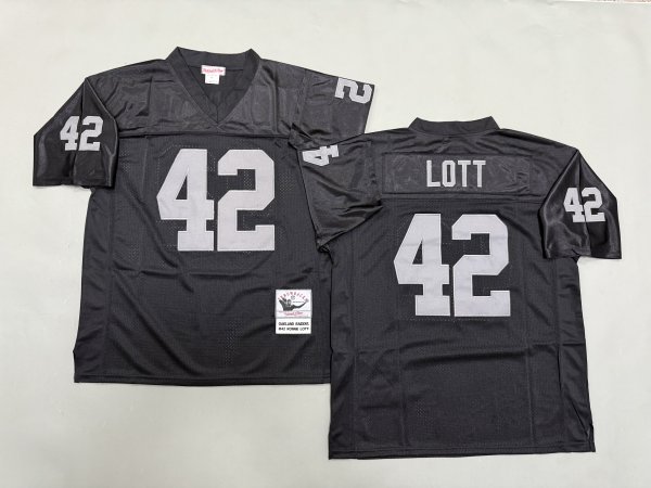 Men's Las Vegas Raiders #42 Ronnie Lott Black Mitchell & Ness Jersey