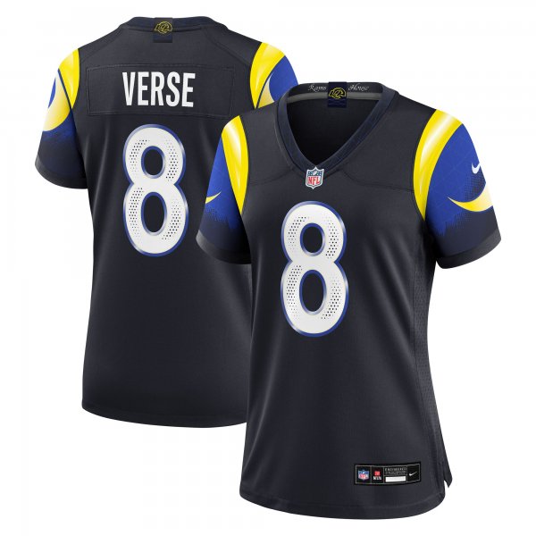 Women's #8 Jared Verse Los Angeles Rams Nike 2025 Rivalries Collection Game Midnight Blue Jersey