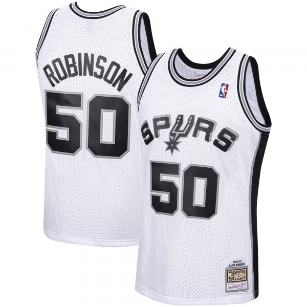 Men's San Antonio Spurs David Robinson Mitchell & Ness White 1998/99 Hardwood Classics Swingman Jersey