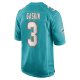 Men's Miami Dolphins Myles Gaskin Nike Aqua Game Player Jersey