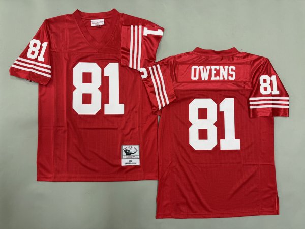 Men's #81 Terrell Owens San Francisco 49ers Red Jersey
