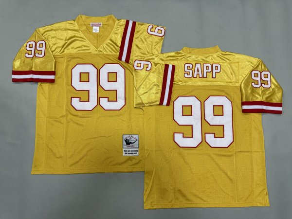 Men's #99 Warren Sapp Tampa Bay Buccaneers Yellow Jersey