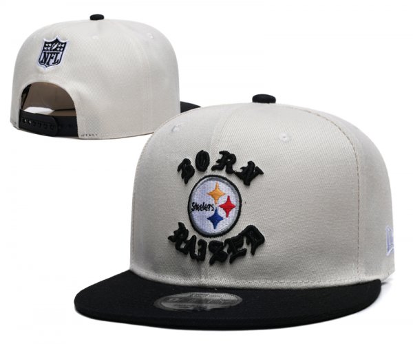 Pittsburgh Steelers Off White and Black Cap