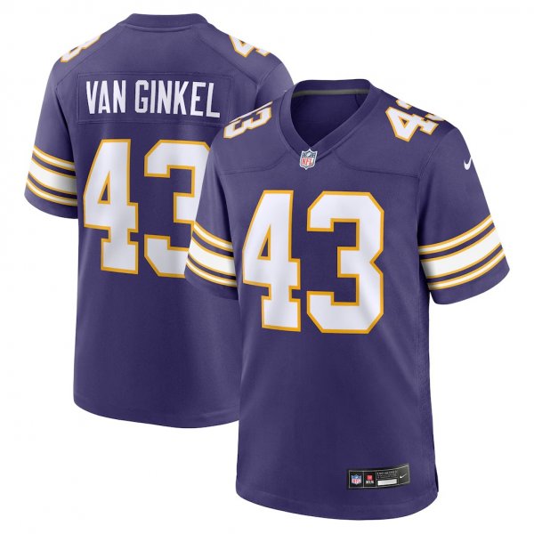 Men's Minnesota Vikings #43 Andrew Van Ginkel Nike Purple Alternate Game Jersey
