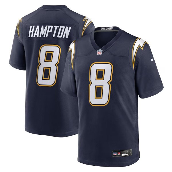 Men's Los Angeles Chargers #8 Omarion Hampton Nike Navy Alternate Super Chargers Game Player Jersey