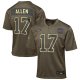 Youth #17 Josh Allen Buffalo Bills Nike 2025 Salute to Service Game Olive Jersey
