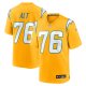 Men's Los Angeles Chargers #76 Joe Alt Nike Gold Alternate Charger Power Game Player Jersey