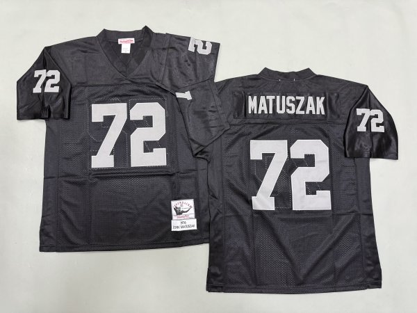 Men's Las Vegas Raiders #72 John Matuszak Black Mitchell & Ness Jersey