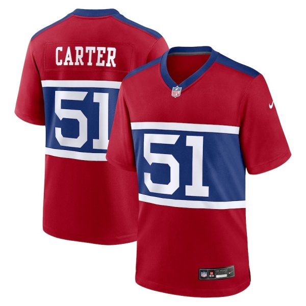Men's New York Giants #51 Abdul Carter Nike 2025 NFL Draft First Round Pick Game Red Jersey