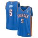 Men's #5 Luguentz Dort Oklahoma City Thunder 2025 NBA Finals Champions Fast Break Replica Player Blue Icon Edition Jersey