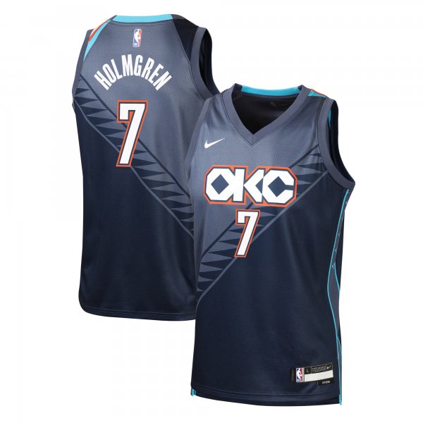 Youth Oklahoma City Thunder #7 Chet Holmgren Nike Navy 2025/26 City Edition Swingman Jersey