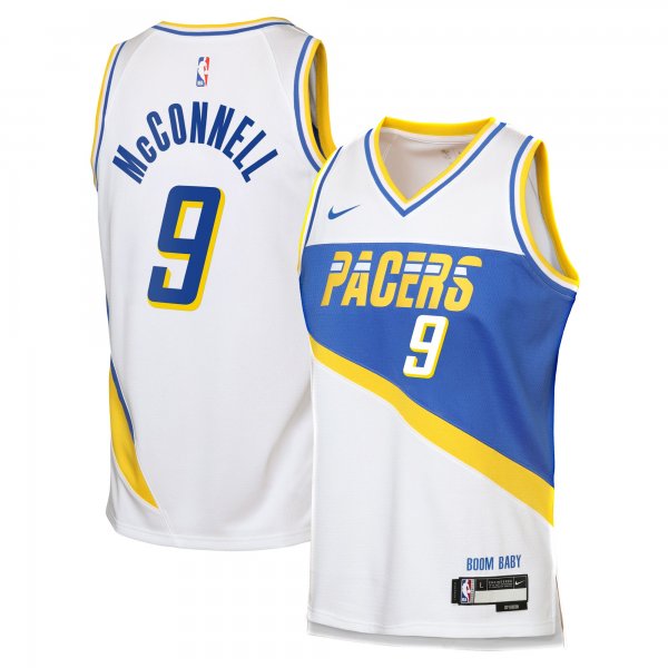 Youth Indiana Pacers #9 T.J. McConnell Nike White 2025/26 City Edition Swingman Jersey