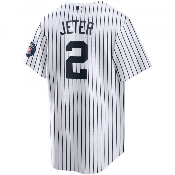 Men's New York Yankees Derek Jeter Nike White/Navy 2020 Hall of Fame Induction Home Replica Player Name Jersey