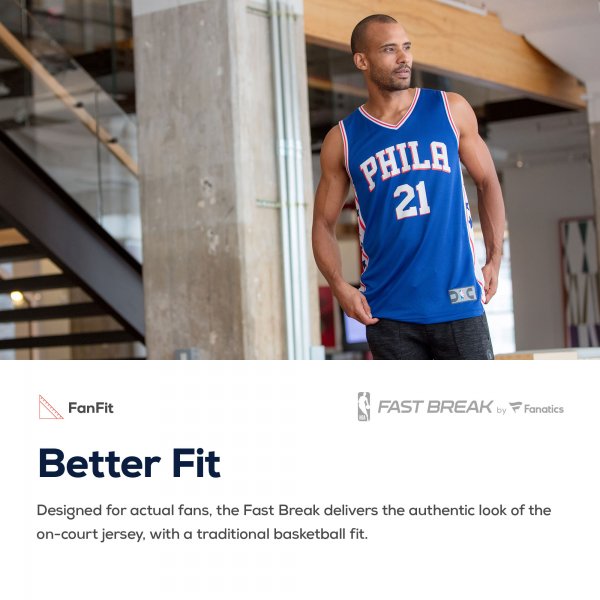 Men's Philadelphia 76ers Joel Embiid Fanatics Royal Fast Break Replica Team Color Player Jersey - Icon Edition