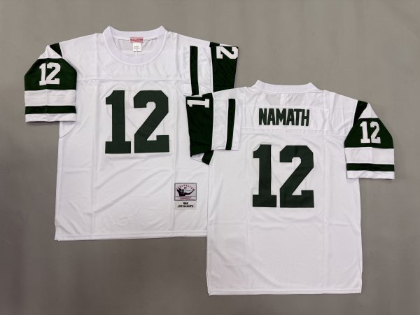Men's New York Jets #12 Joe Namath White Jersey