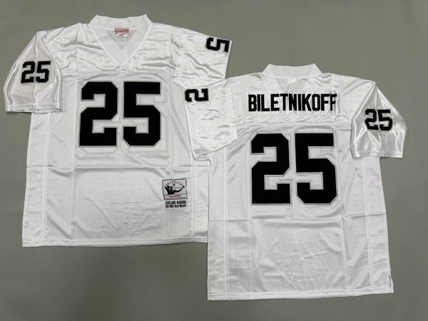 Men's Las Vegas Raiders #25 Fred Biletnikoff White Mitchell & Ness Jersey