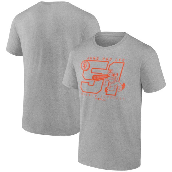 Men's San Francisco Giants Jung Hoo Lee Heather Gray Player Graphic T-Shirt