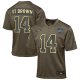 Youth #14 Amon-Ra St. Brown Detroit Lions Nike 2025 Salute to Service Game Olive Jersey
