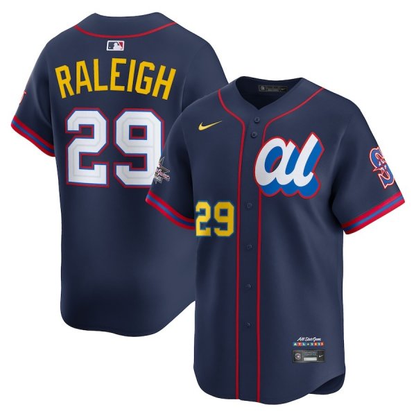 Men's American League #29 Cal Raleigh Nike Navy 2025 All-Star Edition Limited Player Jersey